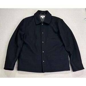 Wallace & Barnes J.Crew Mens Large Wool Chore Jacket Utility Coat Quilt Liner